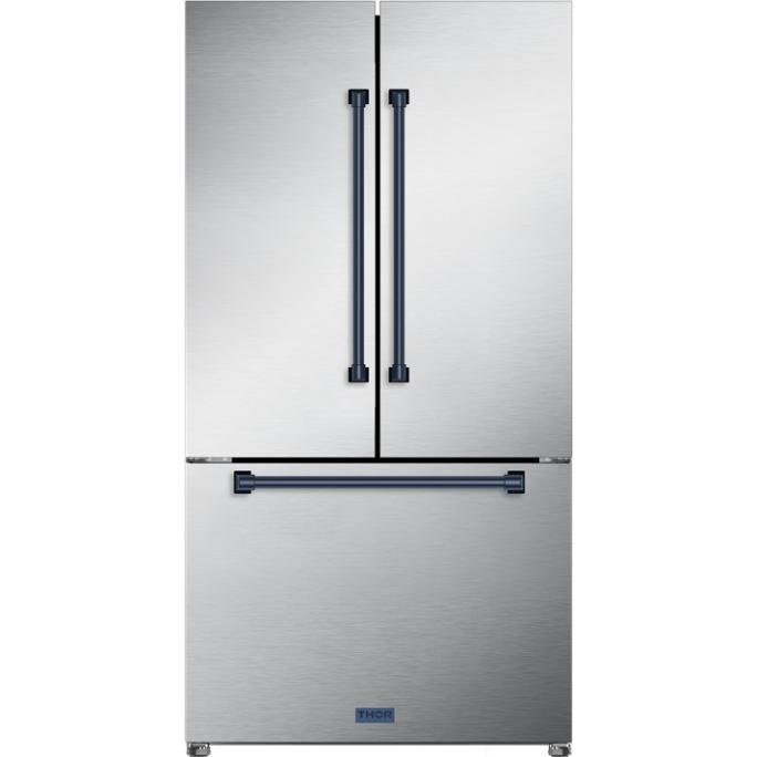  Thor Kitchen 36-inch, 20.3 cu. ft. Counter-Depth French 3-Door Refrigerator with Ice Maker RF3621CTD99-BLU IMAGE 1