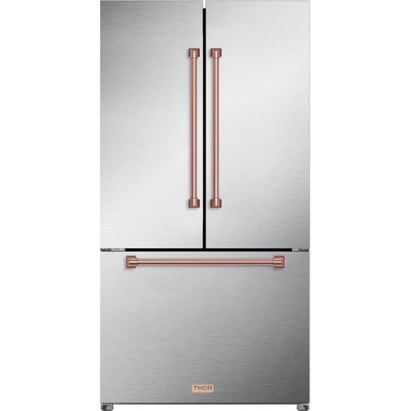  Thor Kitchen 36-inch, 20.3 cu. ft. Counter-Depth French 3-Door Refrigerator with Ice Maker RF3621CTD99-RSG IMAGE 1