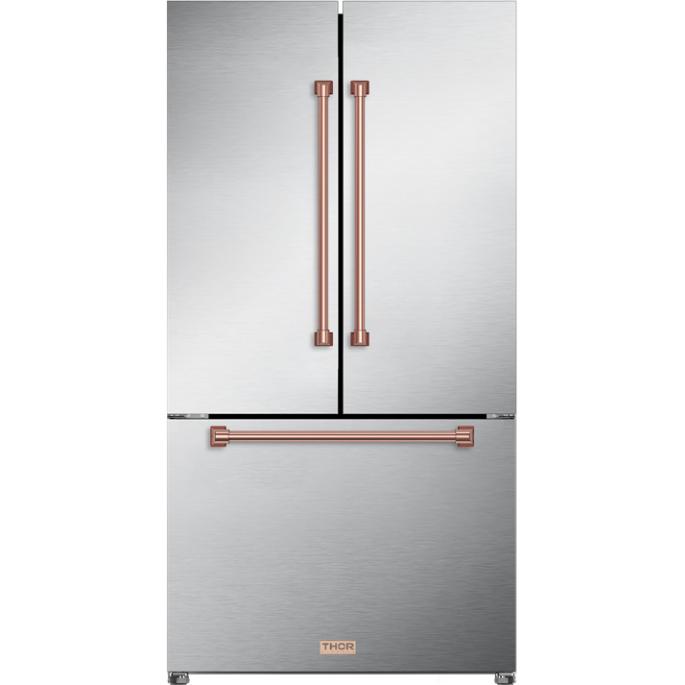  Thor Kitchen 36-inch, 20.3 cu. ft. Counter-Depth French 3-Door Refrigerator with Ice Maker RF3621CTD99-RSG IMAGE 1
