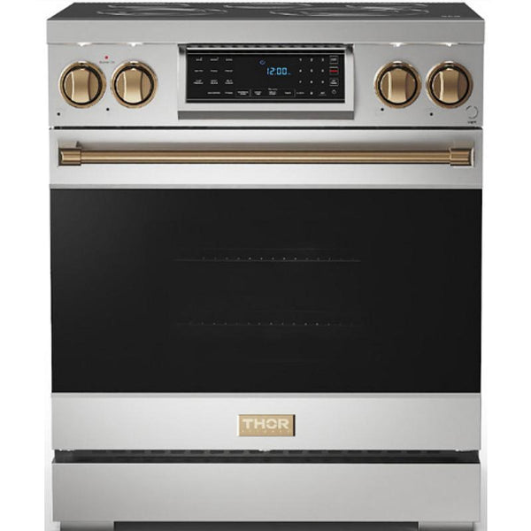  Thor Kitchen 30-inch Freestanding Electric Range with Tilt Panel RSE30-BRZ IMAGE 1