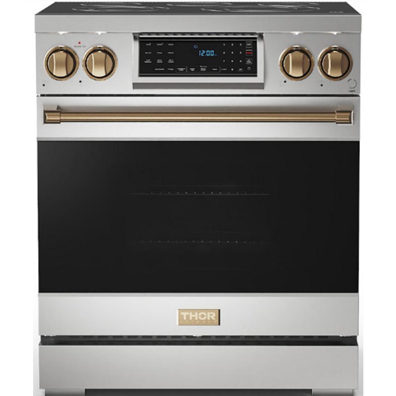  Thor Kitchen 30-inch Freestanding Electric Range with Tilt Panel RSE30-BRZ IMAGE 1