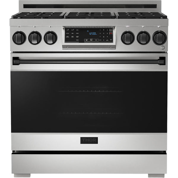 Thor Kitchen 36-inch Freestanding Gas Range with Tilt Panel RSG36LP-BLK IMAGE 1
