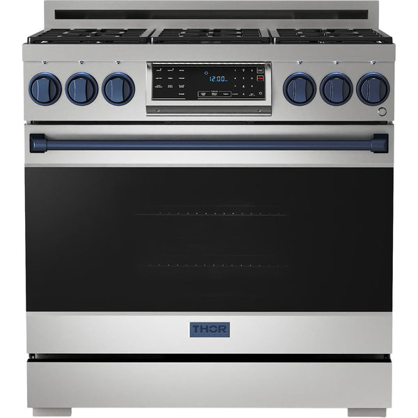  Thor Kitchen 36-inch Freestanding Gas Range with Tilt Panel RSG36-BLU IMAGE 1