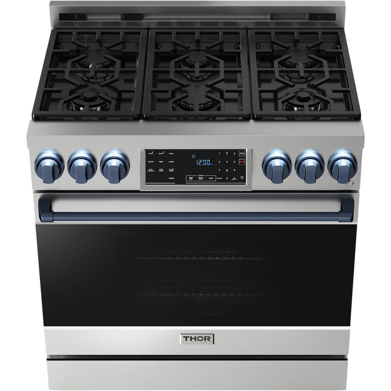  Thor Kitchen 36-inch Freestanding Gas Range with Tilt Panel RSG36-BLU IMAGE 2