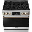  Thor Kitchen 36-inch Freestanding Gas Range with Tilt Panel RSG36-BRZ IMAGE 2