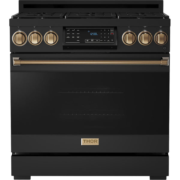  Thor Kitchen 36-inch Freestanding Gas Range with Tilt Panel RSG36B-BRZ IMAGE 1