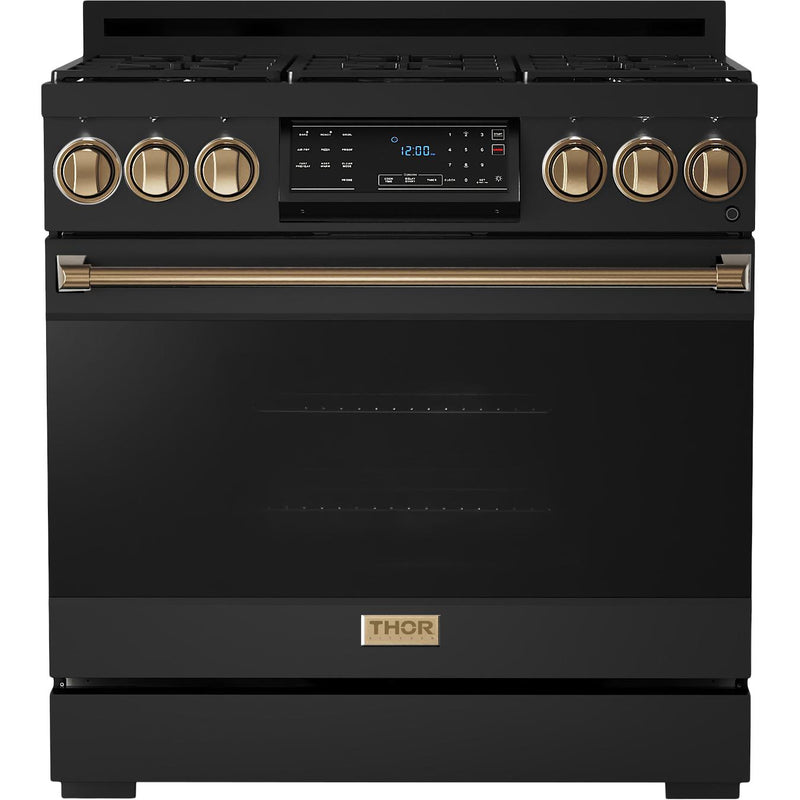  Thor Kitchen 36-inch Freestanding Gas Range with Tilt Panel RSG36B-BRZ IMAGE 1