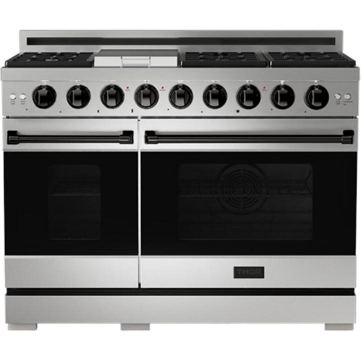  Thor Kitchen 48-inch Freestanding Gas Range with Convection Technology RSG48ELP-BLK IMAGE 1