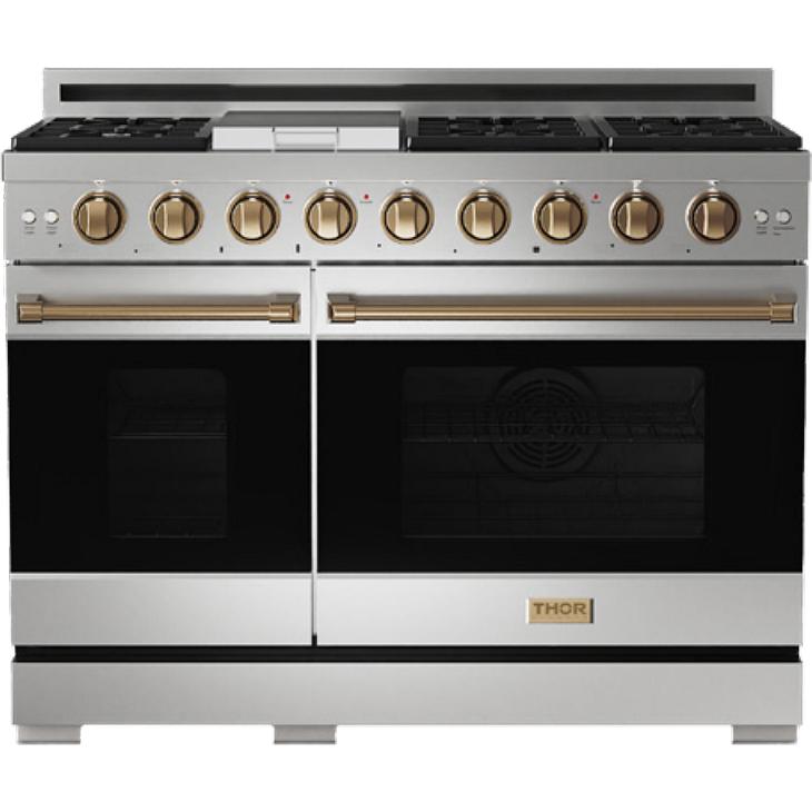  Thor Kitchen 48-inch Freestanding Gas Range with Convection Technology RSG48ELP-BRZ IMAGE 1