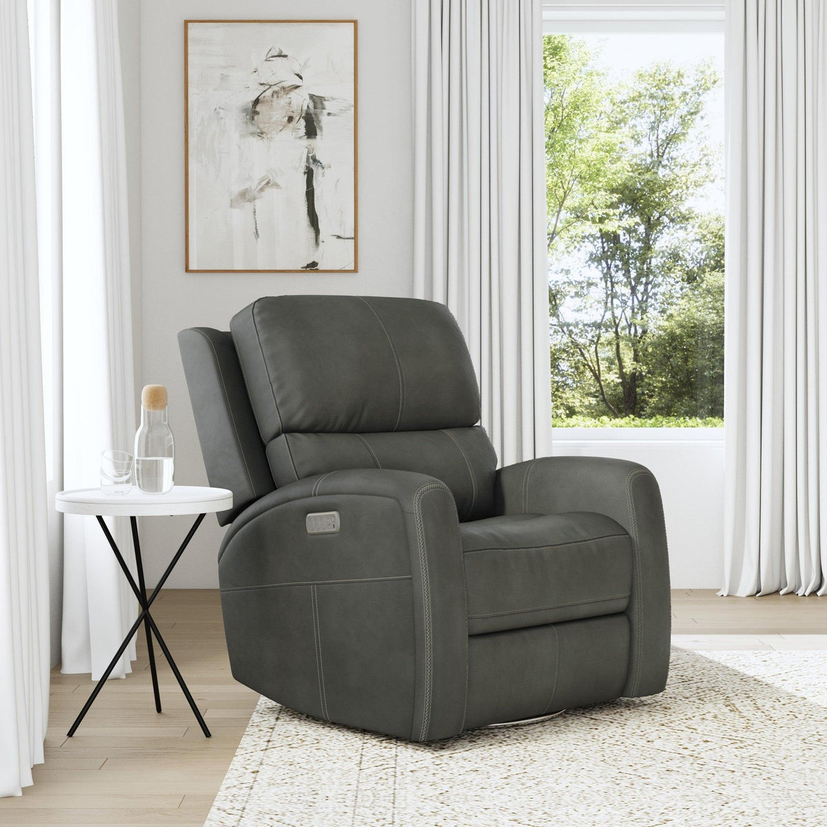 Flexsteel Linden Power Swivel Glider Leather Recliner Linden 1043 53P5