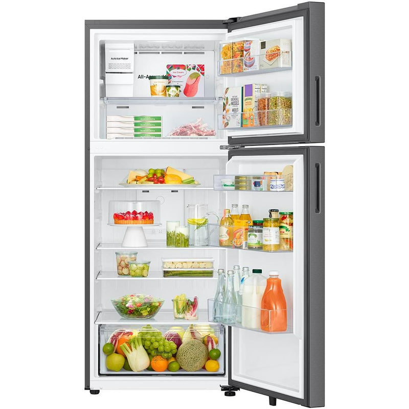  Samsung 18 cu. ft. Top Freezer Refrigerator with Ice Maker RT70F18LASR/AA IMAGE 3